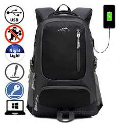 School Backpack Bookbag with USB Charging Port for College Travel Hiking Fit Laptop Up to 15.6 Inch
