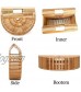 Hossejoy Bamboo Handbag Handmade Bamboo Bag Summer Bench Tote Bag For Women Natural Bamboo 11.35 X 9.7X2.95''