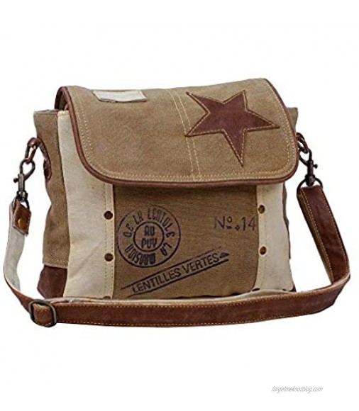Leather Star Shoulder Bag adjustable leather handle leather trim and star accent