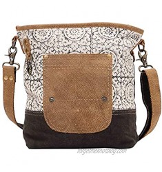 Myra Bag Pivot Upcycled Canvas & Leather Shoulder Bag S-1445
