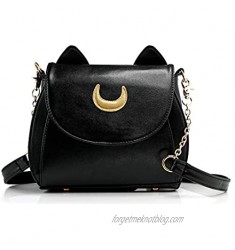 Oct17 Moon Luna Purse Kitty Cat satchel shoulder Bag Designer Women Handbag Tote PU Leather Sailor School