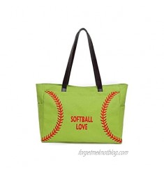 Oversize Baseball Shoulder Handbag  Embroidery Softball Prints Utility Tote HandBag Canvas Sport Travel Beach for Women Gifts
