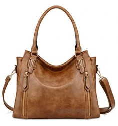 Plambag Faux Leather Handbag for Women Zipper Purse Tote Bag