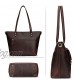 S-ZONE Women Vintage Genuine Leather Tote Bag Large Shoulder Purse Work Handbag