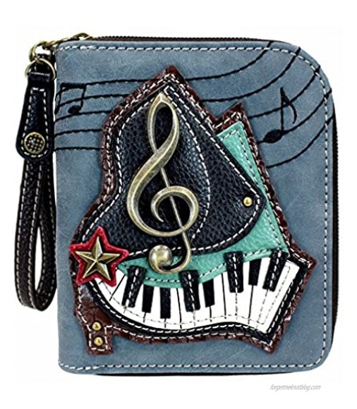 Chala Piano Zip-Around Wristlet Wallet Music Lover Piano Player Teacher