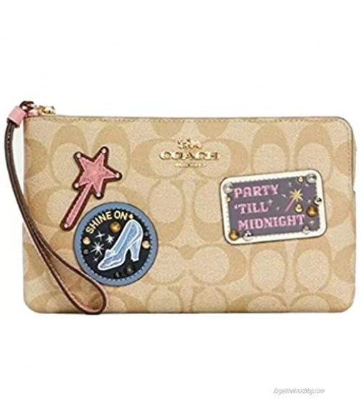 Coach Style No. C3358 Disney X Coach Large Corner Zip Wristlet In Signature Canvas With Patches