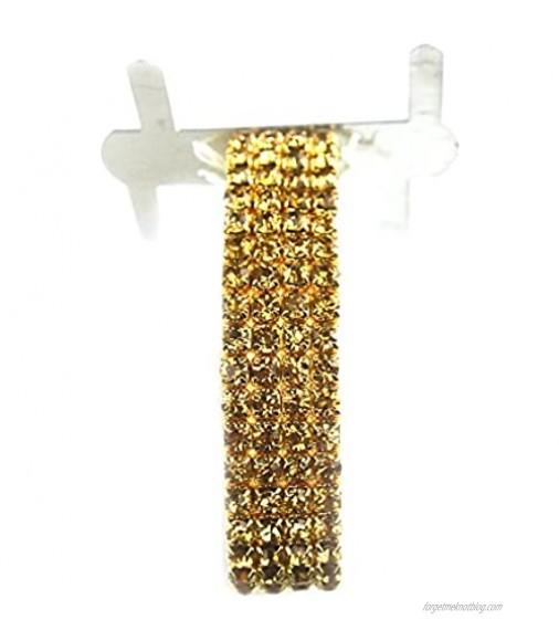 Corsage Wristlet with Rhinestone Band 1-pack (Gold)