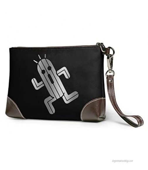 Hcluw Purses Clutch Phone Wallets Final Fantasy Cactuar Leather Small Wristlet Purses Handbag