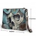 Leather Clutch Skull And Octopus Wristlet Wrist Strap Long Wallet Smartphone Coin Purse