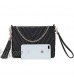 Lola Mae Quilted Clutch Wristlet Purse Soft PU Lightweight Crossbody Shoulder Bag Large Wallet