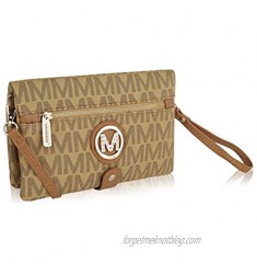 MKF Crossbody Wallet Purse for Women — PU Leather Multi Pockets Clutch Bag — Wristlet Strap  Handbag  Snap Closure