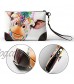Painting Giraffe Printed Clutch Purse Detachable Leather Wristlet Wallet Bag Women Handbag