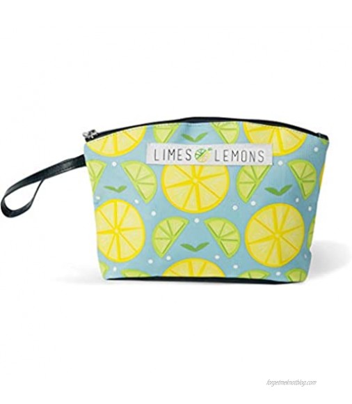 Pavilion- Limes or Lemons Light Blue Main Squeeze Waterproof Wristlet Cell Phone Beach Bag