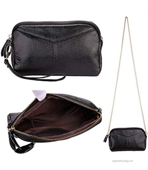 Semikk Womens Leather Wristlet Clutch Smartphone Cross Body Purse Small Wallet
