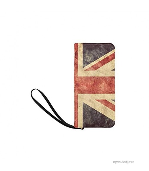 Womens Wallets British Flag Zippered Wristlet Strap Handle Clutch Purse Great Gift