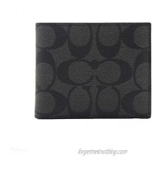 Coach ID Billfold Wallet In Signature Canvas Charcoal/Black