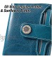 GOIACII Wallet For Women Leather Small RFID Blocking Bifold Zipper Pocket Card Holder with 2 ID Window Peacock Blue