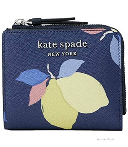 Kate Spade Cameron Lemon Zest Boxed Small L-Zip Bifold Wallet (RiverBlueMulti)