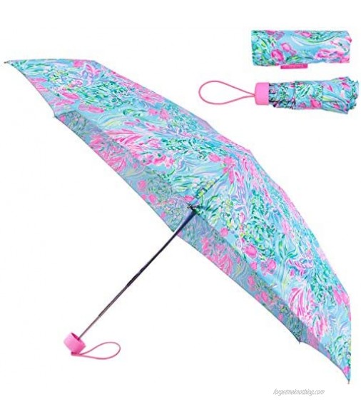 Lilly Pulitzer Women's Mini Travel Umbrella with Storage Sleeve