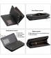 Women’s Long PU Leather Wallet with Credit Card Holders Money Organizer Zipper Purse Wristlet Handbag Clutch Wallet (A Black)