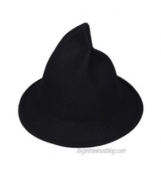 Bigood(TM) Halloween Women Witch Wool Wide-Brimmed Hat Cap