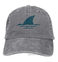 Cute Cartoon Shark Fin Trend Printing Cowboy Hat Fashion Baseball Cap for Men and Women Black