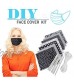 DIY homemade face protector material set：7x facial protection cloth + 10x nose bridge + 1x6m elastic rope
