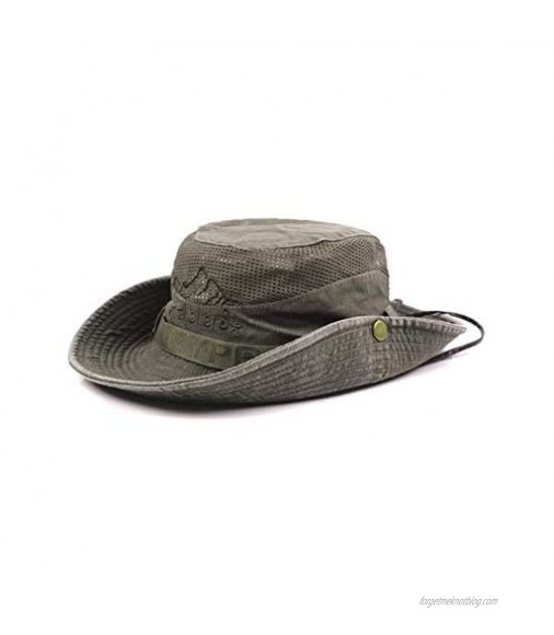 Elonglin Bucket Hat UV Protection Unisex Foldable Cowboy Hat Safari Chin Strap