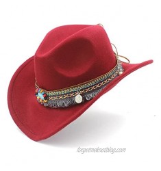 HXGAZXJQ Fashion Women Men Western Cowboy Hat for Lady Tassel Felt Cowgirl Sombrero Caps