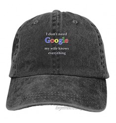 I Don't Need Google My Wife Knows Everything Unisex Cowboy Hats Baseball Caps