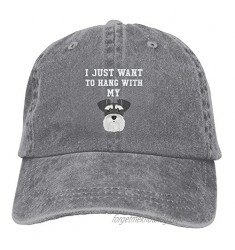 I Just Want to Hang with My Dog Stretch Fit Unconstructed Unisex Hiphop Baseball Hat Cowboy Stetson Adults Gifts Natural
