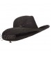 Ladies Paper Straw Open Woven Cowboy Hat