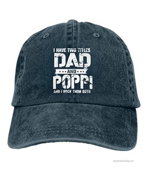 MAICICO Mens I Have Two Titles Dad and Poppi Adjustable Casquette Cowboy Hat Sports Outdoors Cap