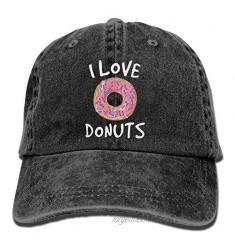 NVJUI JUFOPL Love Donuts Trend Printing Cowboy Hat Fashion Baseball Cap For Men and Women Black