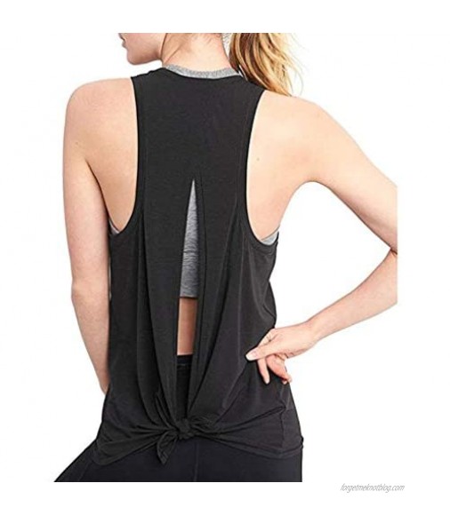 TOPBIGGER Womens Workout Clothes Womens Yoga Tops Cute Tie Back Exercise Gym Shirts Running Tank Tops for Women