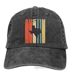 Vintage Austin Texas Trend Printing Cowboy Hat Fashion Baseball Cap for Men and Women Black