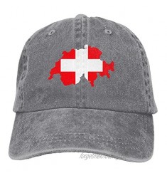 XZFQW Map Flag Switzerland Trend Printing Cowboy Hat Fashion Baseball Cap for Men and Women Black