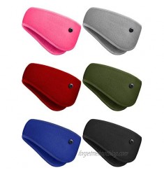 6 Pieces Ear Warmer Headband Button Headband Winter Ear Cover Winter Sports Headband Full Cover Ear Muff Headband for Yoga Outdoor Sports (Black  Gray  Sapphire Blue  Rose Red  Red  Army Green)