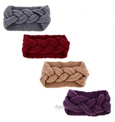 BESPORTBLE 4pcs Knitted Headbands Crochet Headband Winter Warm Turban Ear Warmer Headwrap for Women Girls