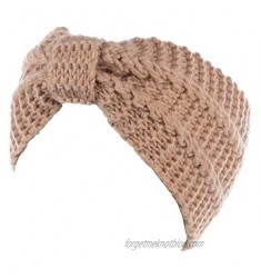 BYOS Womens Winter Chic Turban Bowknot/Floral Crochet Knit Headband Ear Warmer