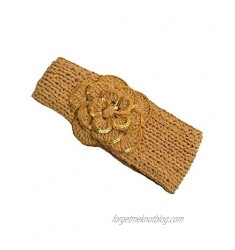 Crochet Headband With Sequin Flower
