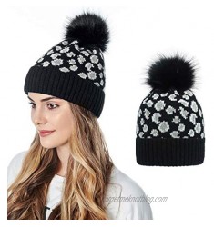 GAngel Leopard Hat Soft Beanie Headband Winter Cap Hats Gifts for Women Girls(1pc)