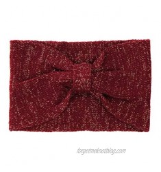 Glitter Knit Warm Winter Headband-Shimmer Stretch Twisted Knot Ear Warmer Snug Fit Headwrap Turban
