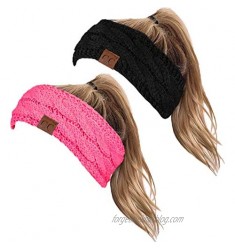 HW-6033-2-20a-0680 Headwrap Bundle - Black & Candy Pink (2 Pack)