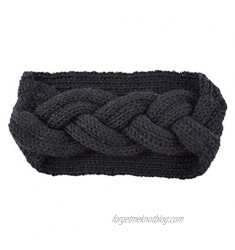 knitted Headband Braided Hair band Headbands Head Wrap Winter Ear Warmer (Black)