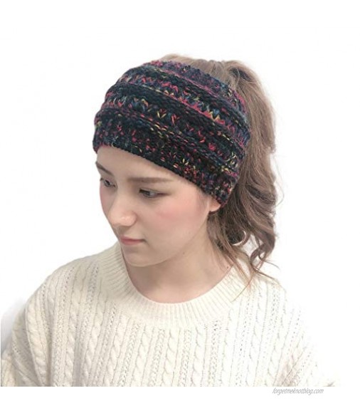Shegirl Womens Cable Ear Warmers Headbands Winter Warm Head Wrap Fuzzy Lined Thick Knit Headwrap Gifts (Black)