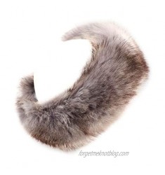 surell - Faux Fox Fur Headband Scarf - Two-in-One Winter Fashion Ear Warmer and Infinity Loop Neckwear- Warm Winter Accessory Luxury Headwear - (Arctic Fox)