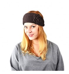 Thatso Knit Winter Headband for Women  Fashion Ear Warmers Crochet Headband  Girls Fuzzy Head Wraps Soft Stretchy Hair Band (Coffee  One Size)