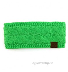 Trendy Apparel Shop Neon Color Cable Knit Headwrap with Fleece Lining