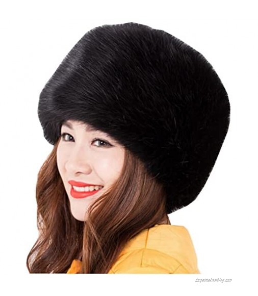 Winter Faux Fur Cossak Russian Style Hat Headband Earmuff Thermal Cozy Earwarmer Head Warmer Cap for Women Ladies